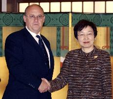 U.N. assembly president Kavan meets Kawaguchi